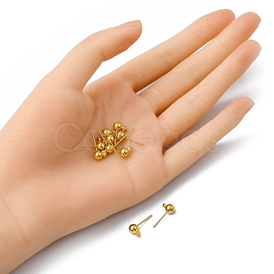 Brass Ball Post Ear Studs KK-YW0001-11G-1