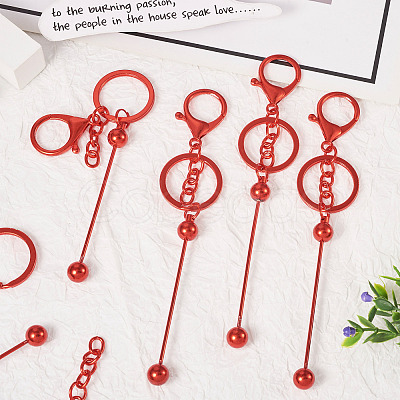 5Pcs Alloy and Brass Bar Beadable Keychain for Jewelry Making DIY Crafts DIY-SW0001-15B-1