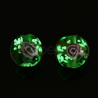 Luminous Handmade Gold Sand Lampwork Beads LAMP-T021-03D-1