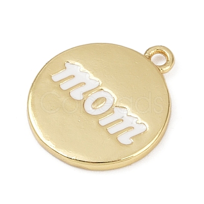 Mother's Day Brass Enamel Charms KK-R224-07G-1