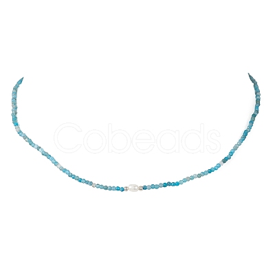 2MM Faceted Round Natural Apatite Beaded Necklaces NJEW-JN05918-02-1