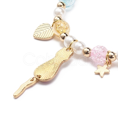 Colorful Alloy Enamel Cute Charms Bracelet BJEW-JB08661-01-1