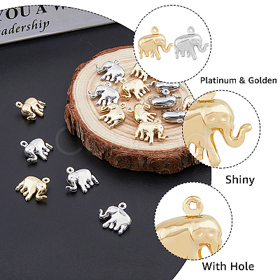 20Pcs 2 Color Brass Charms KK-HY0001-42-1