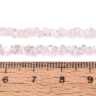 Electroplate Transparent Glass Beads Strands EGLA-Q139-01A-A07-1