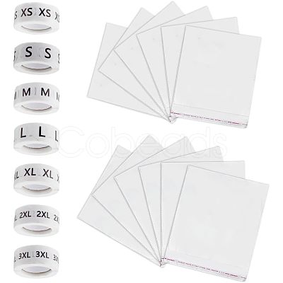 7 Rolls 7 Styles Paper Self-Adhesive Clothing Size Labels Sticker Rolls DIY-OC0004-34-1