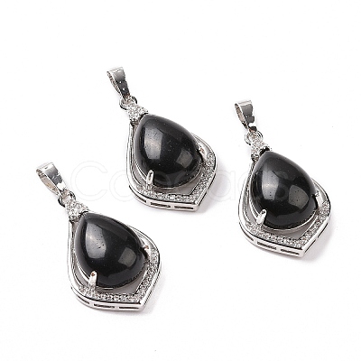 Natural Obsidian Pendants G-H283-04P-18-1