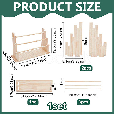 3-Tier Wood Scrunchie Riser Holders ODIS-WH0030-265-1