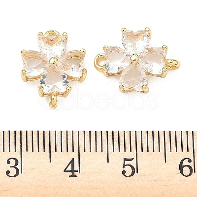 Saint Patrick's Day Glass Clover Connector Charms KK-P348-03G-05-1
