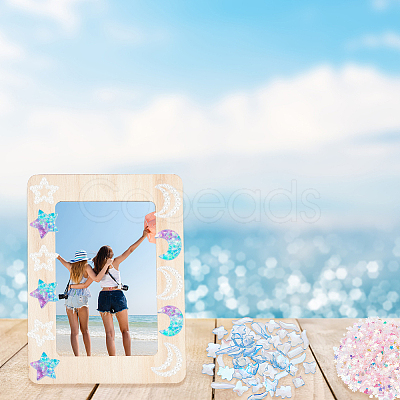DIY Paillette Moon & Star Photo Frame Making Kit DIY-OC0010-20-1