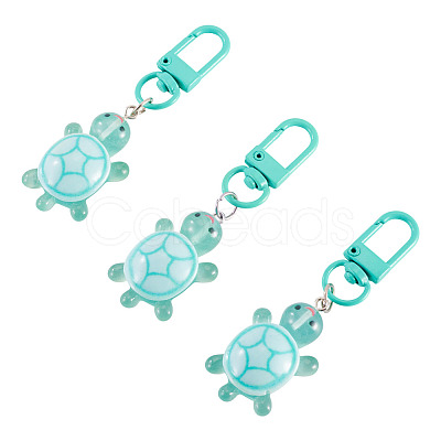3Pcs Resin Tortoise Pendant Decorations HJEW-TA0001-39I-1