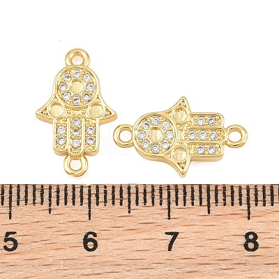 Brass Micro Pave Clear Cubic Zirconia Connector Charms CU-CBAB719-07G-C-1
