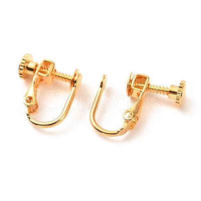 Brass Clip-on Earring Findings KK-F824-021G-1