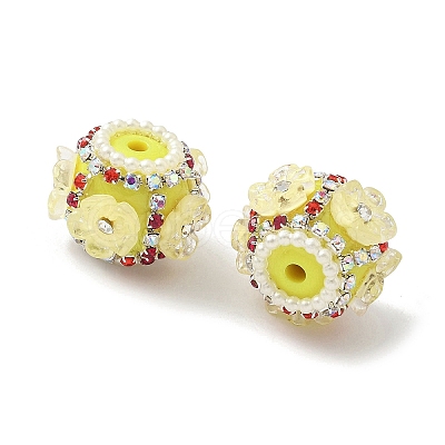 Flower Style Resin Rhinestone Beads CLAY-NH0003-05S-02-1