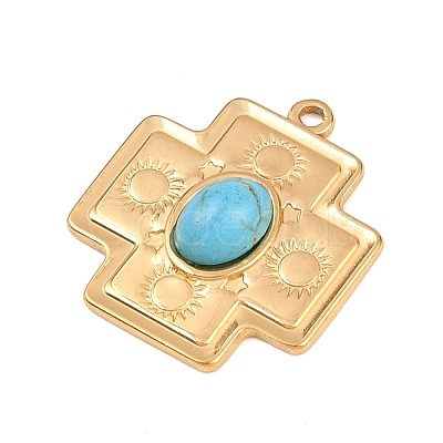 Synthetic Turquoise Pendants LS-STAS-H253-01C-G-1