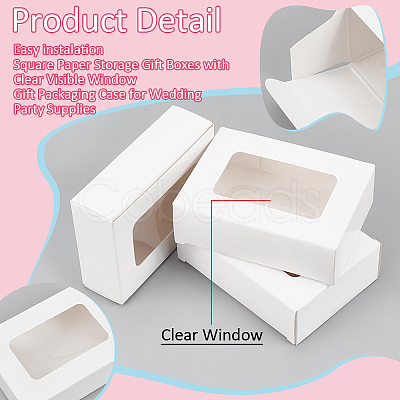 Rectangle Folding Paper Storage Boxes CON-WH0106-01B-03-1