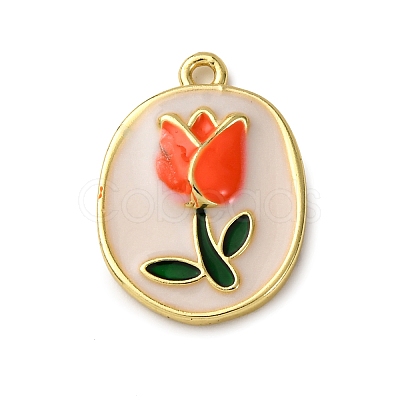 Brass Enamel Pendants KK-C119-19B-01-1