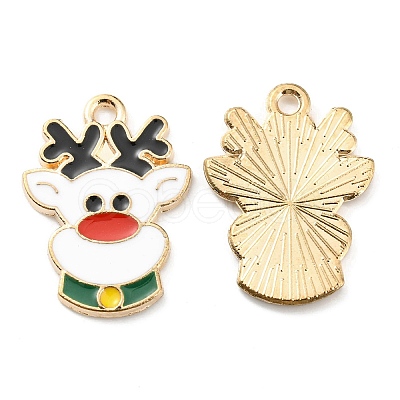 Christmas Theme Alloy Enamel Pendants ENAM-E010-02KCG-1