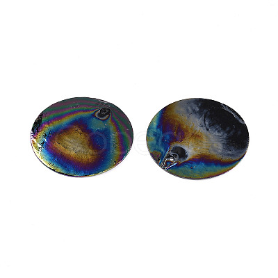 Spray Painted Natural Capiz Shell Pendants SSHEL-Z002-01C-1