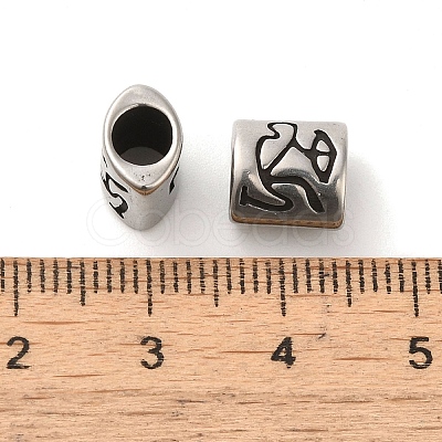 12Pcs Oval with Constellation 304 Stainless Steel Beads STAS-E215-05AS-M-1