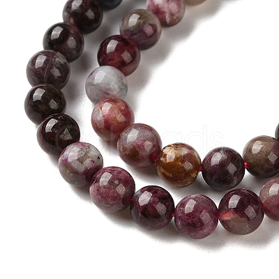 Natural Tourmaline Beads Strands G-L637-A01-6mm-1