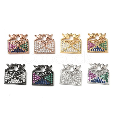 Brass Micro Pave Cubic Zirconia Pendants CU-CBA4231-06-1