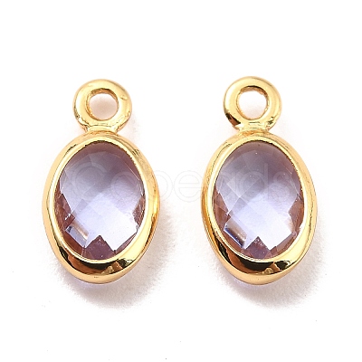 Eco-Friendly Brass with Glass Pendants KK-K268-01X-1