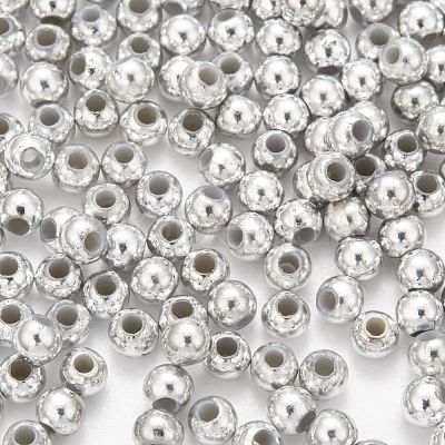 Plating Plastic Acrylic Round Beads PACR-L003-4mm-S-1