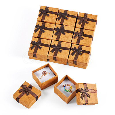 Square Paper Jewelry Gift Boxes with Bowknot CON-TAC0010-80C-1