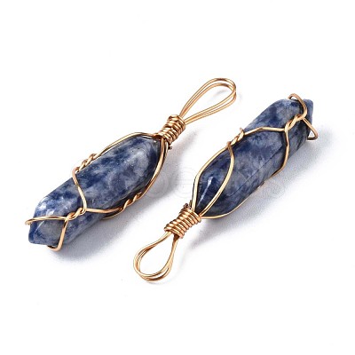 Natural Blue Spot Jasper Big Pendants G-T122-70B-1