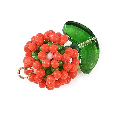 Glass Seed Beaded Pendants PALLOY-MZ01395-02-1