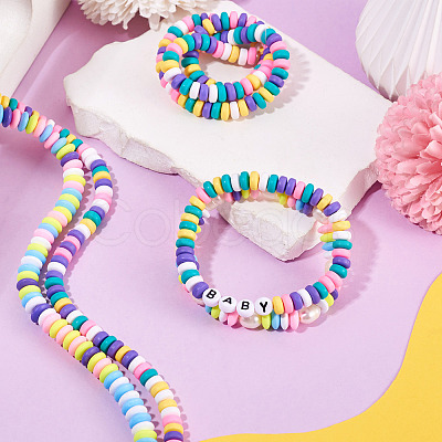 4Strands 2 Styles Handmade Polymer Clay Beads Strands CLAY-TA0002-08-1