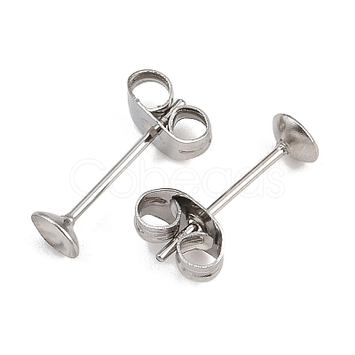 304 Stainless Steel Stud Earring Findings STAS-D389-03B-P-1
