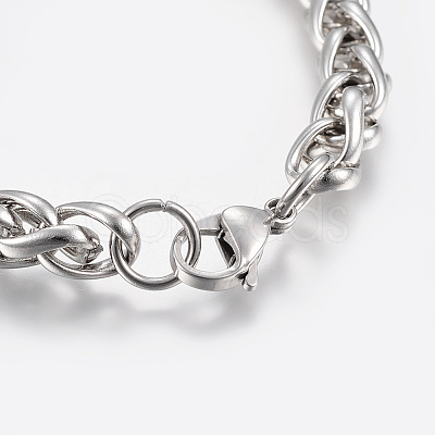Tarnish Resistant Adjustable 304 Stainless Steel Chain Bracelets BJEW-K187-04P-1