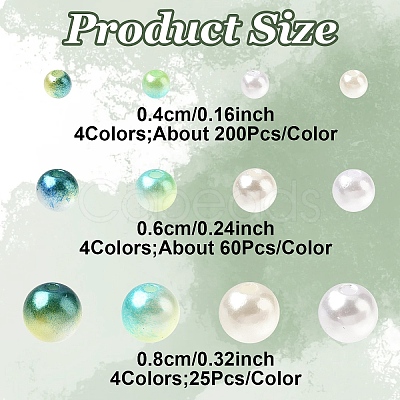 1140Pcs 12 Styles ABS Plastic Imitation Pearl Beads KY-YW0001-96A-1