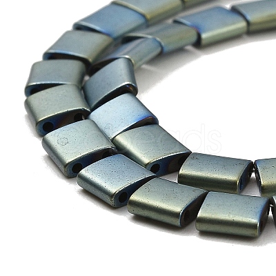 Electroplated Frosted Non-magnetic Synthetic Hematite Beads Strands G-G089-B01-15-1