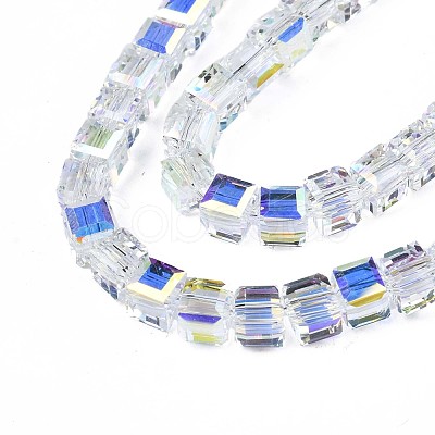 Electroplate Transparent Glass Beads Strands EGLA-N002-17A-B01-1