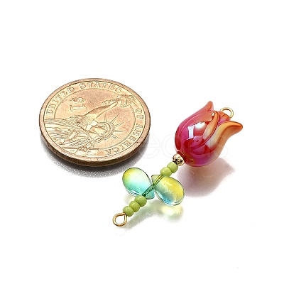 UV Plated Acrylic Flower Links Connector Charms PALLOY-TA00272-1