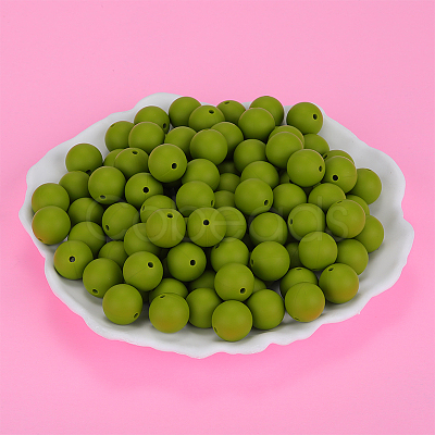 Round Silicone Focal Beads SI-JX0046A-23-1