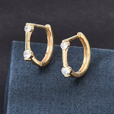 Brass Pave Cubic Zirconia Hoop Earrings KK-CBACA55-16G-1