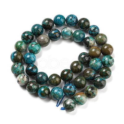 Natural Chrysocolla Beads Strands G-P503-6MM-05-1