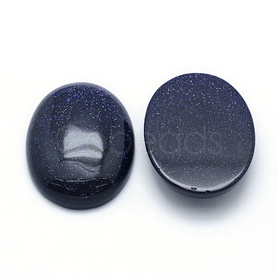 Synthetic Blue Goldstone Cabochons X-G-P393-I16-1