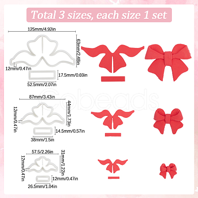 3 Sets 3 Styles Bowknot PLA Molds DIY-SP0003-15-1