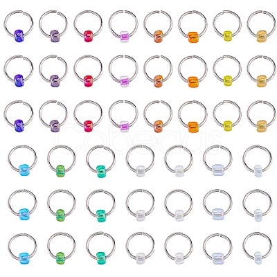 45Pcs 15 Colors 304 Stainless Steel Locking Stitch Markers PALLOY-FH00179-1