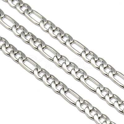 Tarnish Resistant 304 Stainless Steel Figaro Chains STAS-M032-45P-1.2mm-1