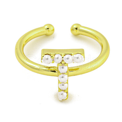 Rack Plating Brass Open Cuff Rings for Women RJEW-F162-01G-T-1