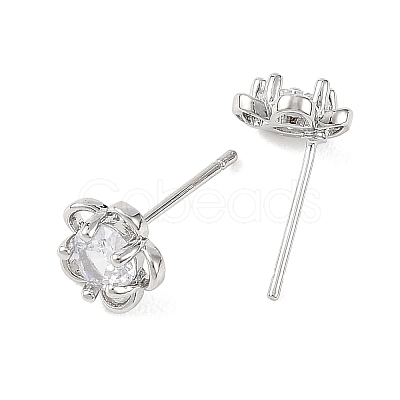 SHEGRACE Brass Micro Pave Cubic Zirconia Stud Earrings XGRQ4N865-721P-1