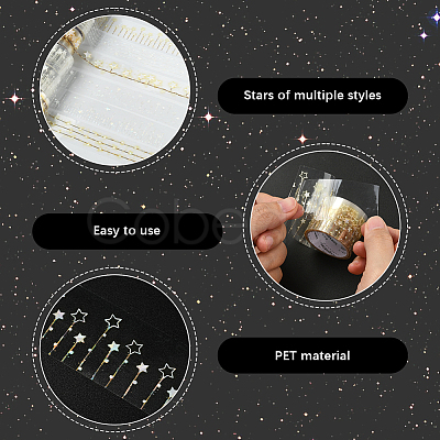 6Pcs 6 Colors PET Self-Adhesive Stickers DIY-SP0005-54-1