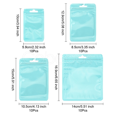 40Pcs 4 Styles Macaron Color Plastic Yin-yang Resealable Bags OPP-FS0001-18D-1