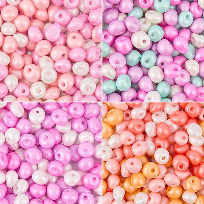1200Pcs 4 Colors 6/0 Glass Seed Beads SEED-SC0001-55-1