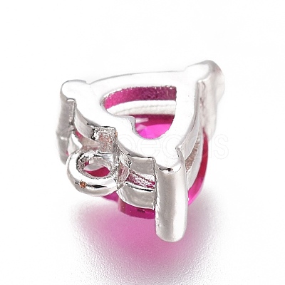 Brass Micro Pave Cubic Zirconia Charms ZIRC-H102-15A-P-1